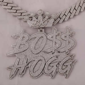 Pendentif Big Boss <span class=keywords><strong>Hogg</strong></span> en Moissanite, Argent 925, Breloque Lettre Thème Hip Hop, Bijoux pour Homme - Product Image 1