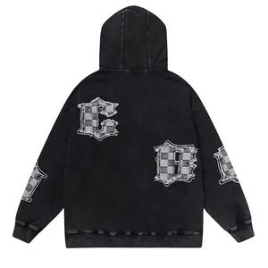 Wholesale 100% Cotton Fleece Hoodie Customizable Winter Clothing Chenille <b>Patch</b> Embroidered Logo Seasonal Prints Size 6XL OEM - Product Image 1