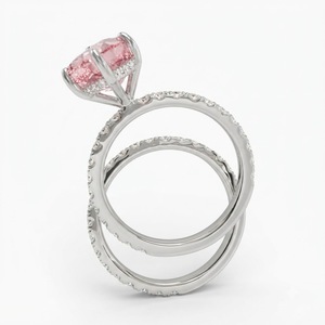 แหวนเพชรทรงรีทองคำ 18K น้ำหนักรวม 3.95 กะรัต เพชรเพาะเลี้ยงในห้องปฏิบัติการ แหวนหมั้น - Product Image 4