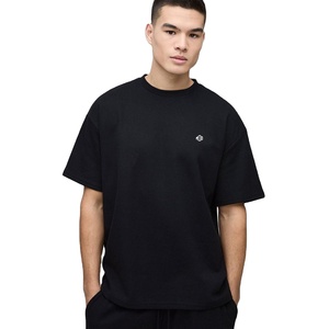 T-shirt 100% coton personnalisé coupe carrée surdimensionnée 100% coton pour hommes Logo personnalisé broderie 3d bouffant épaule tombante coupe ample - Product Image 1