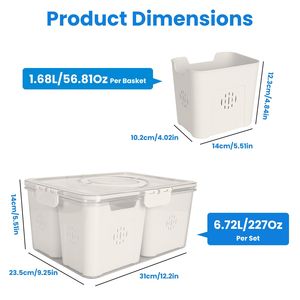 Set di 2 Contenitori Ermetici per Frutta a 4 Scomparti, 8 Organizzatori Rimovibili per Alimenti e Verdure - Product Image 3