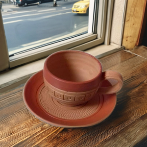 Modern Design 200ml Ceramic Tea Coffee <b>Cup</b> Coaster Matte Finish Pottery for Personal Commercial Use for Breakfast Tea Coffee - Product Image 2