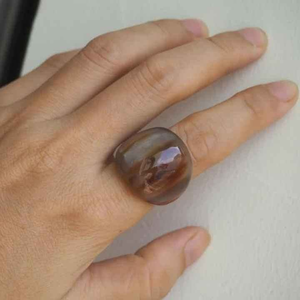 Bague décorative en corne naturelle polie, écologique, en corne de buffle, fabriquée à la main par HF Crafts - Product Image 2