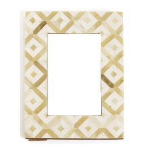 Handmade Diamond Pattern Bone Inlay Photo <b>Frame</b> Handmade Bone <b>Picture</b> <b>Frame</b> for Tabletop Living Room Table Wall Decor <b>Frame</b> - Product Image 4