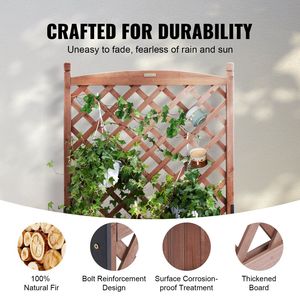 Jardinière surélevée autoportante en bois pour plantes, 76,2 cm x 33 cm x 156,1 cm, avec trous de drainage, pour jardins et plantes d'extérieur - Product Image 4