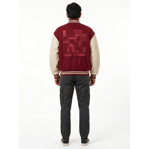 Veste de baseball universitaire personnalisée pour homme, corps en laine Melton, manches en cuir véritable, style universitaire, taille 3XL, fabricant OEM - Product Image 2