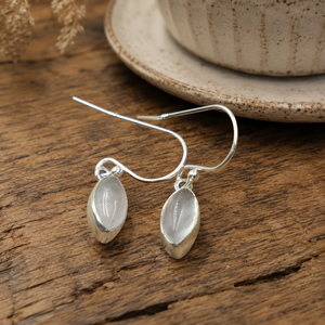 Pendientes de Aro Artesanales de Cuarzo Rosa Marquise, Plata de Ley 925, Baño de Oro Rosa Natural, Engaste en Bisel, Minimalistas, Unisex, para Mamá - Product Image 4