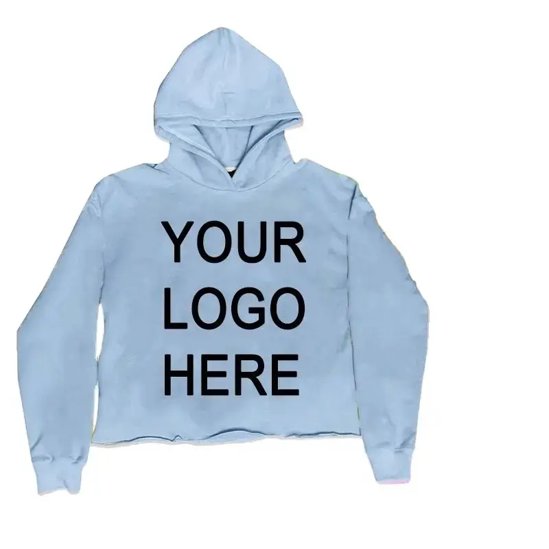 Heren Zonder Zakken Afgesneden Hoodies Sweatshirts Op Maat Logo 3d Bladerdeeg Print Franse Badstof Katoen Zonder Koord Rauwe Zoom Hoodie Heren