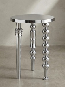 Decor Muse - Mesa de Centro Redonda Moderna de Aluminio de 60 cm de Diámetro, Diseño Industrial, Muebles de Metal Hechos a Mano para Sala de Estar - Product Image 3