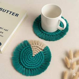 Posavasos de Macramé Multicolor, Diseño Bohemio, Hechos a Mano, de Algodón, Elegantes para Bebidas, Tazas de Café, Antideslizantes, Ecológicos, para Hogar y Oficina - Product Image 6
