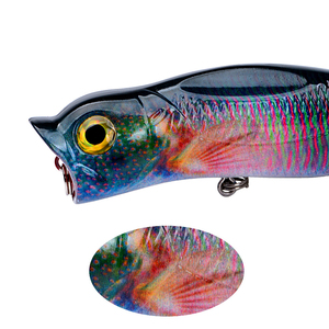 Señuelo <span class=keywords><strong>de</strong></span> pesca artificial tipo popper duro <span class=keywords><strong>de</strong></span> 90 mm y 16 g con anzuelo triple, impreso en 3D a color, cebo <span class=keywords><strong>de</strong></span> ABS para pesca en superficie <span class=keywords><strong>de</strong></span> pez cabeza <span class=keywords><strong>de</strong></span> serpiente y lubina. - Product Image 3