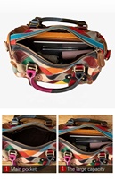 Sac fourre-tout de luxe pour femme en cuir véritable souple Markhor, deux poignées, design patchwork coloré, logo personnalisable