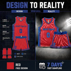 Conjunto de Uniforme de Baloncesto Rexfit 0 para Hombre, Camiseta sin Mangas y Pantalones Cortos, Sublimado, Transpirable, Malla Deportiva, Talla Adulto Regular - Product Image 6