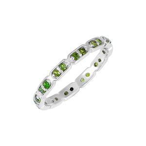 100% Pure 925 Sterling <b>Silver</b> Custom Natural Green Chrome Diopside Gemstone Band <b>Ring</b> <b>Eternity</b> Band Dainty Women's Fine Jewelry - Product Image 1