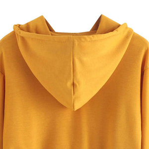 Sweat-shirts à capuche personnalisés de haute qualité pour femmes, manches longues, grandes tailles, tricotés, imprimés sur le devant, 100% coton, écologiques - Product Image 5