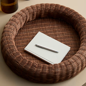 Unique Rattan Storage <b>Basket</b> Customize Color, Eco-Friendly <b>Wicker</b> Tray For Tabletop Decor Premium Vietnam Rattan Organizer - Product Image 5