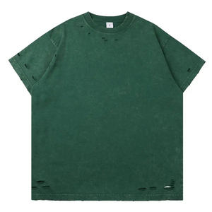 Streetwear Wholesale Rate Vintage Washed Plus Size Cotton Lightweight Drop Shoulder Regular Fit Distressed T-<b>Shirt</b> Solid Print - Product Image 5