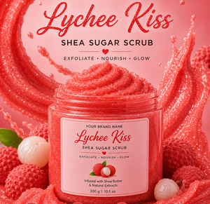Exfoliante Corporal de Azúcar con Manteca de Karité Lychee Kiss, Exfoliante de Frutas Tropicales con Extractos de Lychee y Mandarina, Etiqueta Privada OEM, Venta al por Mayor - Product Image 2