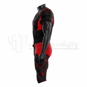 Conjunto de Uniforme de Fútbol Americano Personalizado, Jersey y Pantalones Acolchados Negros y Rojos, Ropa Deportiva de Equipo, OEM, ODM, Venta al Por Mayor - Product Image 4