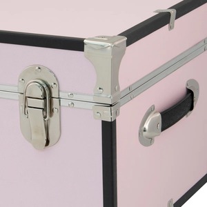 Pink Metal <b>Trunk</b> <b>Box</b> With Locks And Wheels Suitable For Travel Luggage Seasonal Item <b>Storage</b> And Dorm Room <b>Storage</b> Solution - Product Image 6