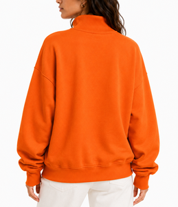 Sudadera Casual Oversize de Algodón con Cuello Alto para Mujer, Bordado Chenille, Estilo Griego, Venta al por Mayor - Product Image 3
