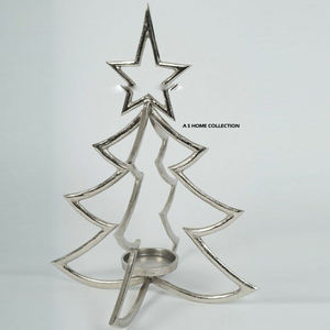 Porte-bougie chauffe-plat en aluminium moulé motif arbre, style moderne, vierge pour sublimation, décoration festive - Product Image 2