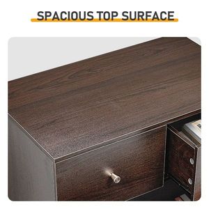 Cassettiera in Melamina Testurizzata 66*40*131cm con 5+2 Cassetti e Maniglie Oro Opaco - Product Image 6