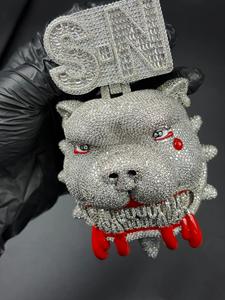 Colgante Personalizado de Bulldog de Diseño Exclusivo, Plata de Ley 925 con Moissanita VVS, Cadena Hip Hop con Incrustaciones, Joyería 3D de Dibujos Animados Unisex - Product Image 6