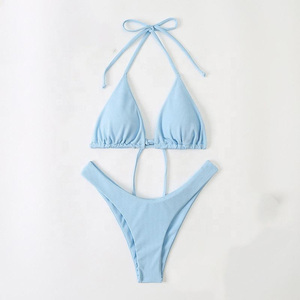 Conjunto de Bikini de Dos Piezas de Corte Alto para Mujer, con Logotipo Frontal, Secado Rápido, Sexy, Elegante, Traje de Baño, Tanga - Product Image 4