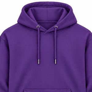 <b>Mens</b> Purple Pullover Hoodie Plain <b>Long</b> <b>Sleeve</b> Casual Sweatshirt Custom Logo Streetwear Sportswear Gym <b>Top</b> Shoukat Apparel - Product Image 2