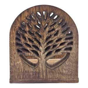 Caja de pañuelos de madera hecha a mano – Diseño de árbol tallado, decoración rústica estilo granja - Product Image 5