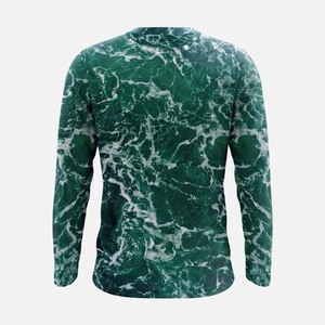 เสื้อเชิ้ตตกปลาแขนยาวสำหรับผู้ชาย ลายหินอ่อนสีเขียว พิมพ์ลายแบบซับลิเมชั่น เสื้อพูลโอเวอร์ - Product Image 6