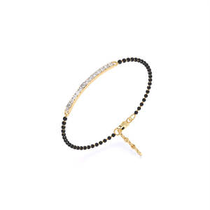 กำไลข้อมือแบบมังกัลสุตรประดับเพชรทรงกลมเพาะเลี้ยงสำหรับสวมใส่ทุกวัน น้ำหนัก 0.41 กะรัต ทำจากทอง 9K สีเหลือง ขาว และโรสโกลด์ - Product Image 2