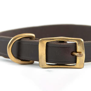 Collier pour chien en cuir de vachette robuste avec boucle de verrouillage métallique, réglable, durable, respirant, pour l'entraînement - Product Image 3