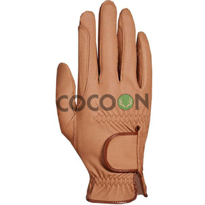 Gants d'équitation en cuir de qualité supérieure, antidérapants, perforés, pour sports de plein air, unisexes, protection des mains, équipement avec logo personnalisé - Product Image 6