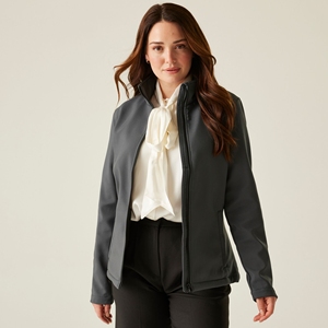 Wholesale <b>Women's</b> Stand Collar Softshell <b>Jacket</b> Casual Outdoor Windproof Full Zip Utility Pocket Lightweight Weather Resistant - Product Image 1