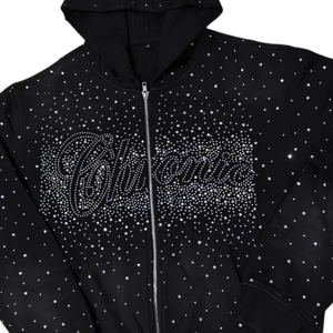 Sudaderas con capucha negras con pedrería para hombre, sudaderas con capucha de lujo con cremallera y cristales, ropa de calle brillante con diamantes, sudaderas de invierno a la moda para hombre - Product Image 4