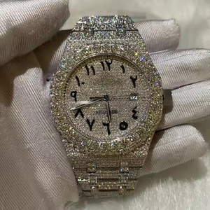 Men Moissanite Diamond Quartz Watch Full Iced Out Bling Hip Hop Fashion Luxury Wrist Watch Designer - Product Image 1