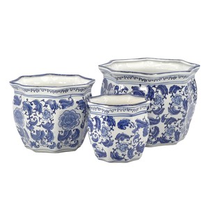 Blue White <b>Ceramic</b> Planters Wholesale | Handcrafted Porcelain <b>Flower</b> <b>Pots</b> India - Product Image 2