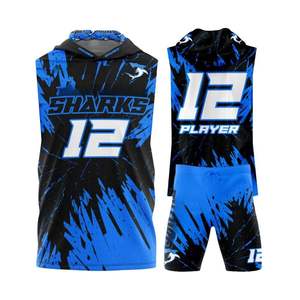 Custom 7 on 7 Football Hooded Short Sleeve Uniform Team Logo Player <b>Name</b> Number Printed Quick Dry 100% Polyester Athletic Set - Product Image 1