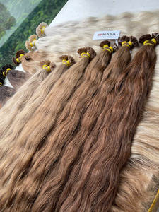 Extensiones de cabello de punta plana Producto de Venta caliente 2025 Color marrón 65cm Alta calidad Super Doble dibujado Ondulado Suave y sedoso - Product Image 3