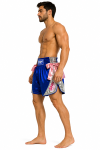 SHH Premium MuayThai Fight <b>Shorts</b> Metallic Satin Side Bow Design <b>Kickboxing</b> Boxing Training Custom Logo OEM Private Label - Product Image 5