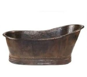 Bañera de Cobre con Base Decorativa, Independiente y Acabado Niquelado Interior, de Lujo, Doble, para Villa - Product Image 2