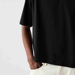 T-shirt ample 100 % coton pour homme, style streetwear, manches classiques, haute qualité, 220 g, tricoté sans couture sur le devant, respirant - Product Image 6