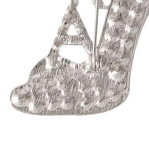 Broche de talon rose et verte pour femme, design chaussure en cristal, élégante broche décorative, accessoire cadeau pour fête, événement, usage quotidien - Product Image 5