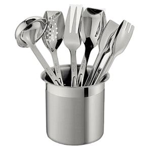New Arrival Silver Finished Utensil Caddy Farmhouse Metal Cutlery Holder With Round Shape <b>Tabletop</b> Decor In Best Price - Product Image 1