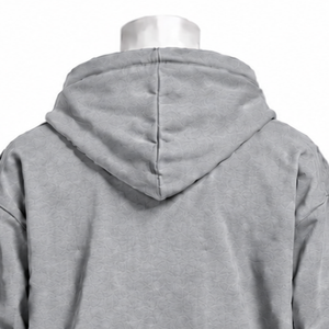 Sweat-shirt à capuche gris clair Indus brodé, motif floral, poche kangourou, coupe décontractée, streetwear décontracté, pull d'hiver - Product Image 4