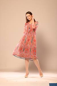 Vestido Casual con Estampado Abstracto Multicolor, Corte Ajustado y Evase, para Uso Diario, Moda Urbana a Precio Accesible - Product Image 2