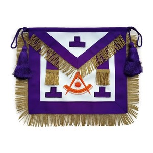 Cinturón Étnico de Terciopelo Grand Loge Past Master Blue Lodge con Borlas y Cordones de Encaje MAP-0083 - Product Image 1