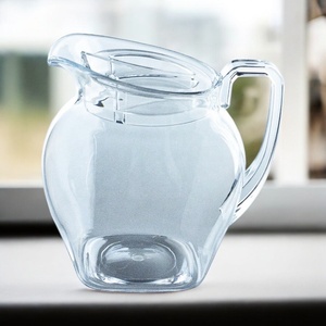 Pichet à eau en plastique transparent acrylique sans BPA de 1200ml avec couvercle - Product Image 4